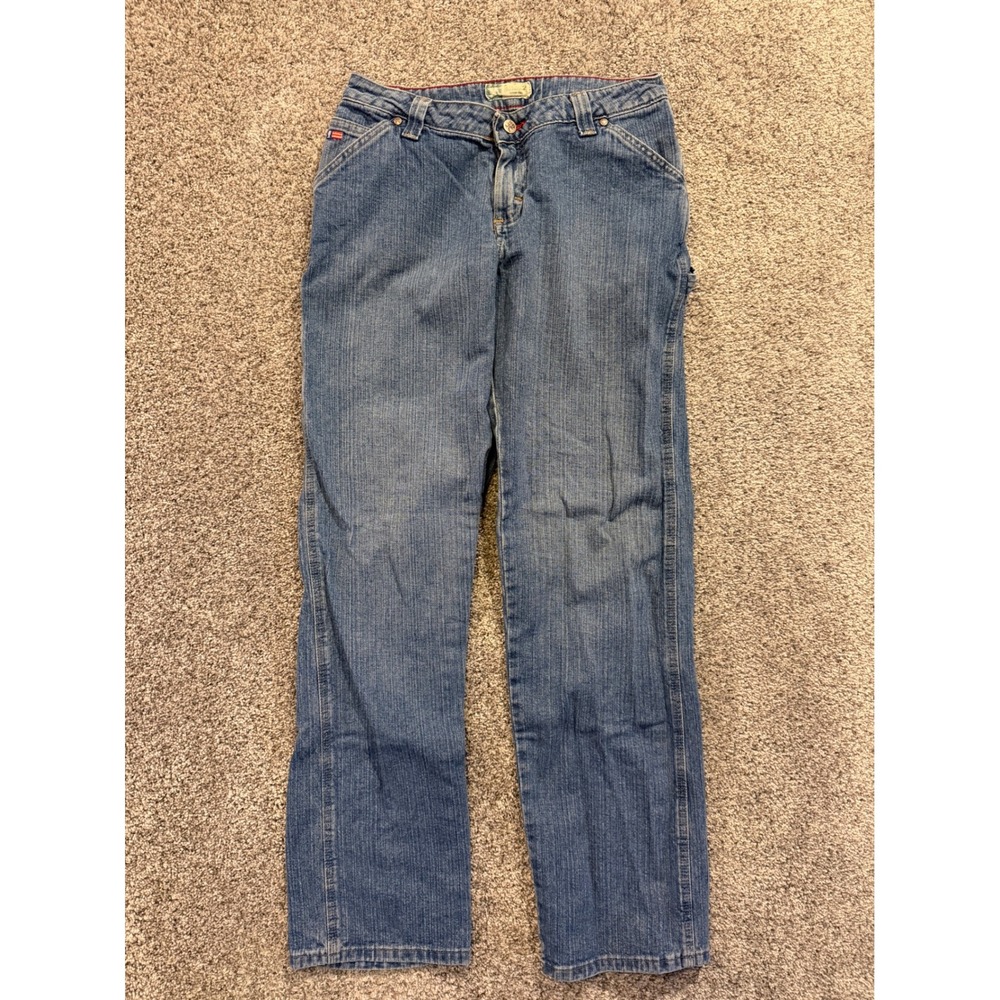 Jackson Carpenter Jeans Womens 5/6 Blue‎ Lower Rise Straight Leg Utility Denim